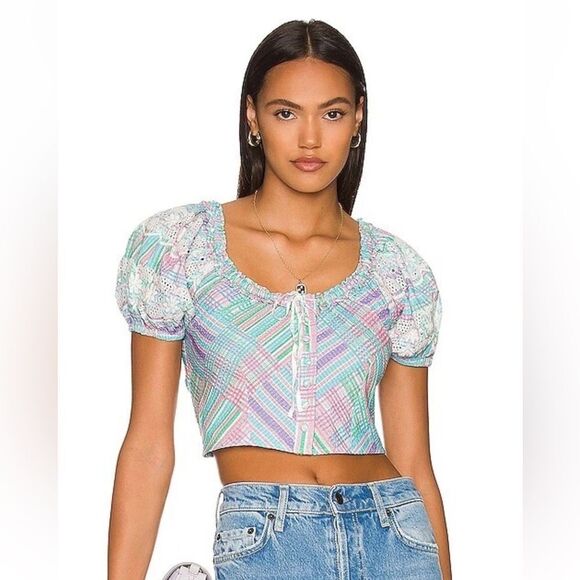 LoveShackFancy Tops - LoveShackFancy Izetta Top | Size 2 | Candyland Multi